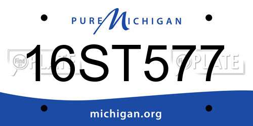 16ST577 Michigan License Plate
