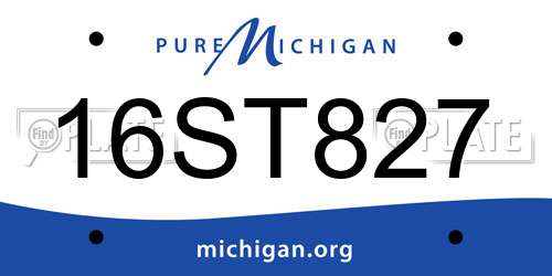 16ST827 Michigan License Plate