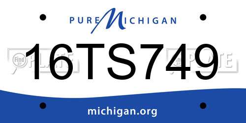 16TS749 Michigan License Plate