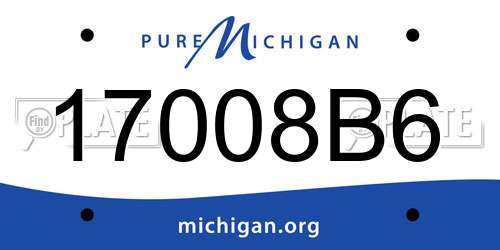 17008B6 Michigan License Plate
