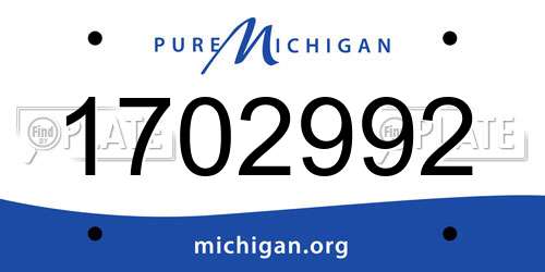 1702992 Michigan License Plate