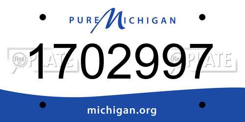 1702997 Michigan License Plate