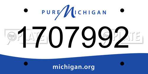 1707992 Michigan License Plate