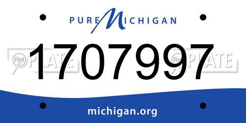 1707997 Michigan License Plate
