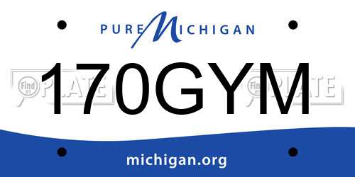 170GYM Michigan License Plate