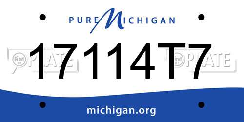 17114T7 Michigan License Plate