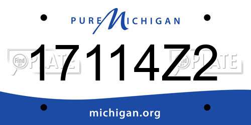 17114Z2 Michigan License Plate