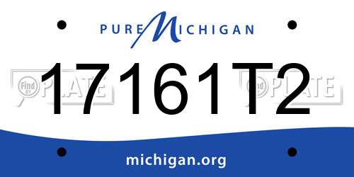 17161T2 Michigan License Plate