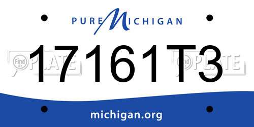 17161T3 Michigan License Plate