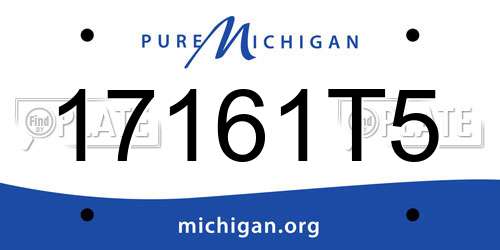 17161T5 Michigan License Plate