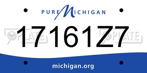 17161Z7 Michigan License Plate