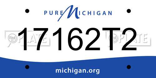 17162T2 Michigan License Plate