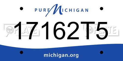 17162T5 Michigan License Plate