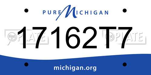 17162T7 Michigan License Plate