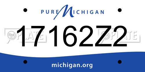 17162Z2 Michigan License Plate