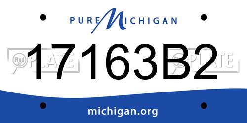 17163B2 Michigan License Plate