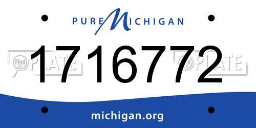 1716772 Michigan License Plate