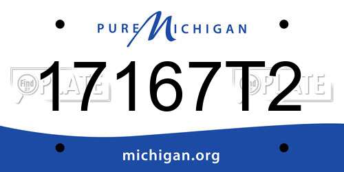17167T2 Michigan License Plate
