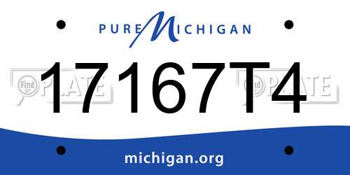 17167T4 Michigan License Plate