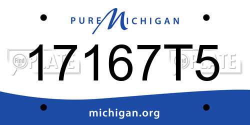 17167T5 Michigan License Plate