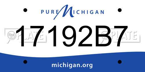 17192B7 Michigan License Plate