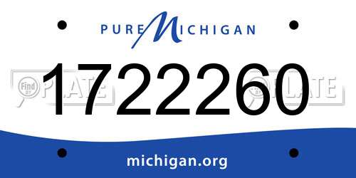 1722260 Michigan License Plate