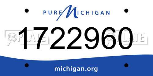 1722960 Michigan License Plate