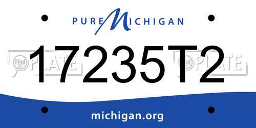 17235T2 Michigan License Plate
