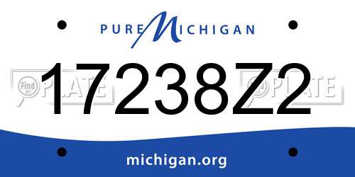 17238Z2 Michigan License Plate
