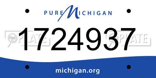 1724937 Michigan License Plate