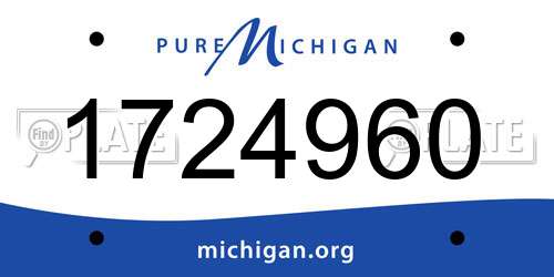 1724960 Michigan License Plate