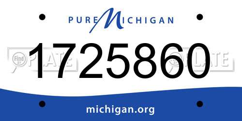 1725860 Michigan License Plate