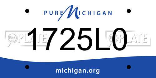 1725L0 Michigan License Plate