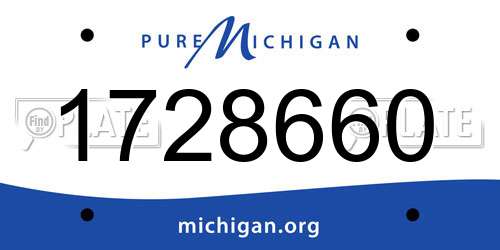 1728660 Michigan License Plate