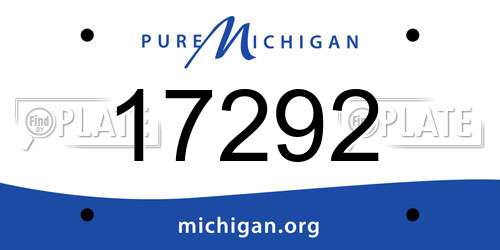 17292 Michigan License Plate