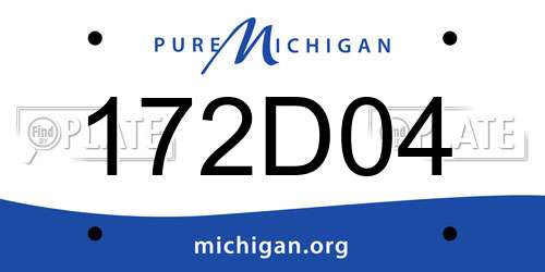 172D04 Michigan License Plate