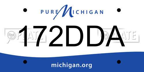 172DDA Michigan License Plate