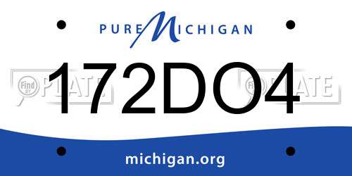 172DO4 Michigan License Plate