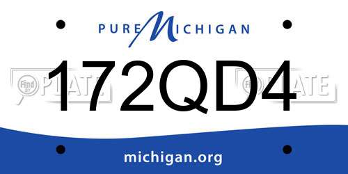 172QD4 Michigan License Plate