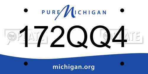 172QQ4 Michigan License Plate