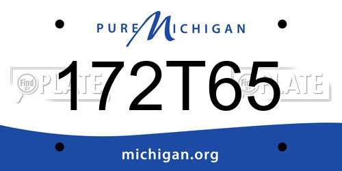 172T65 Michigan License Plate
