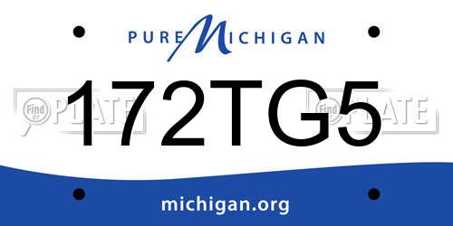 172TG5 Michigan License Plate