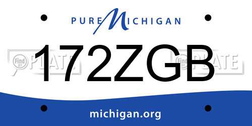 172ZGB Michigan License Plate