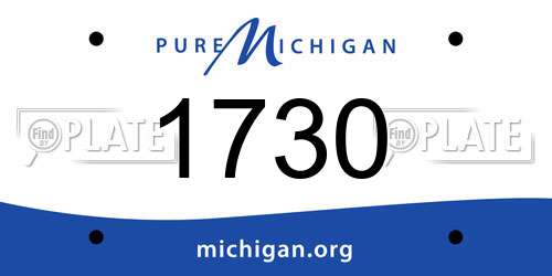 1730 Michigan License Plate
