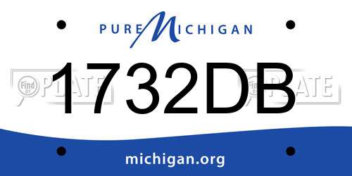 1732DB Michigan License Plate