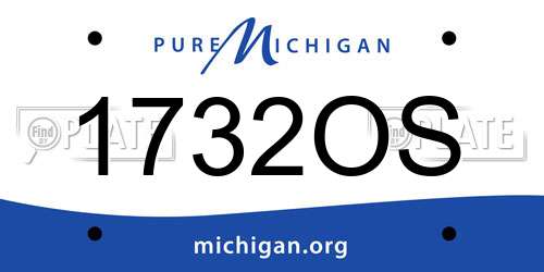 1732OS Michigan License Plate
