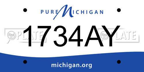 1734AY Michigan License Plate