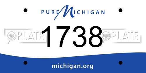 1738 Michigan License Plate