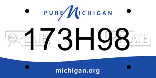 173H98 Michigan License Plate