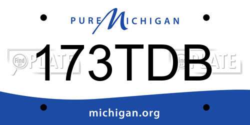 173TDB Michigan License Plate
